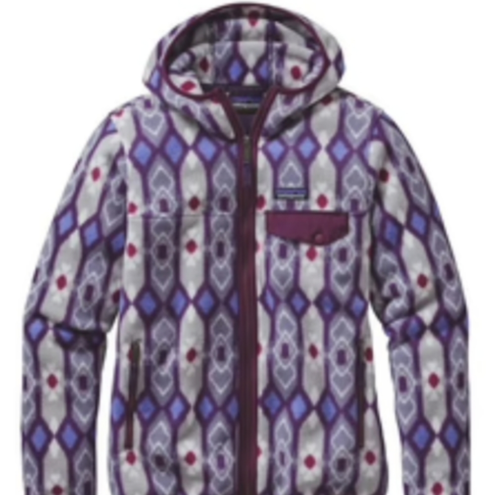NEW Small PATAGONIA Purple LIGHTWEIGHT SNAP-T HOODED JACKET WOMEN'S Medium/L - Picture 9 of 9